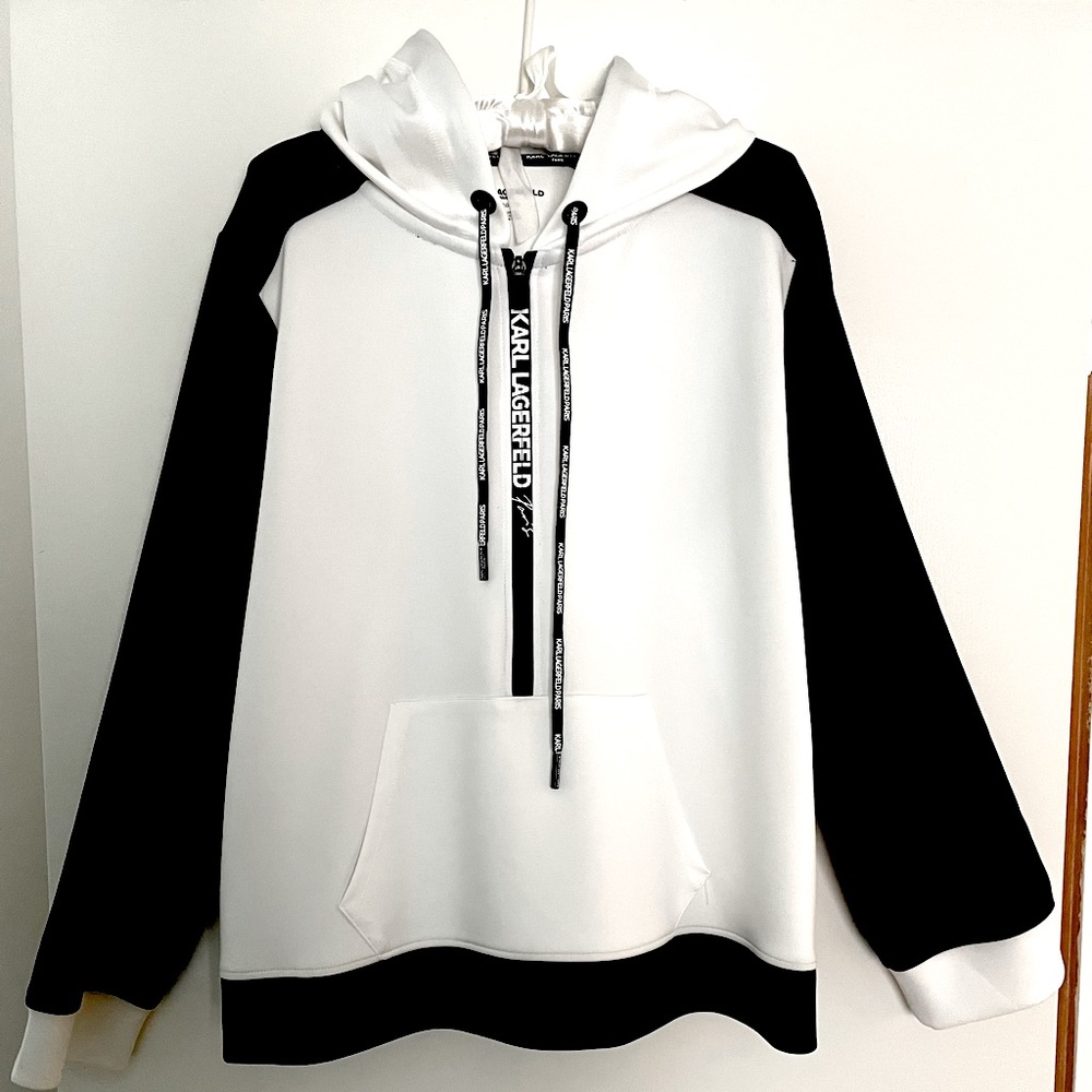 New! never worn Karl Lagerfield black and white sports hoodie